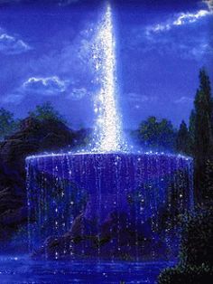 light fountain night blue